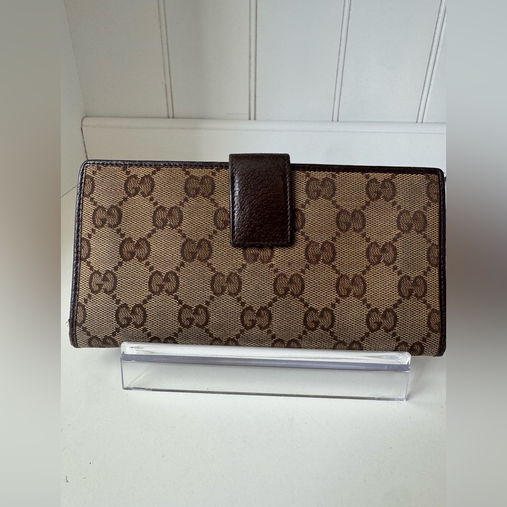 Gucci Vintage GG Monogram Canvas and Leather Continental Wallet - Picture 2 of 15